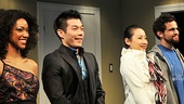 Outside People stars Sonequa Martin-Green, Nelson Lee, Matthew Dellapina and Li Jun Li take a bow on opening night. 