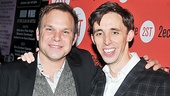 Norbert Leo Butz throws an arm around his versatile castmate Kevin Cahoon on opening night. 