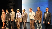 After a stirring opening night performance of CQ/CX, Sheila Tapia, Steve Rosen, Peter Jay Fernandez, Arliss Howard, David Pittu, Larry Bryggman, Kobi Libii and Tim Hopper take a bow.