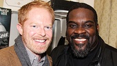 Jesse Tyler Ferguson and Phillip Boykin pal around backstage at the Richard Rodgers Theatre.