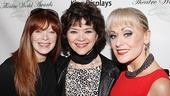 Frances Fisher poses with a pair of former Hairspray Velma Von Tussles: Linda Hart (Broadway) and Tracie Bennett (an Olivier Award winner for the role).