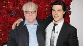 Tony nominee Philip Seymour Hoffman is on hand to honor Finn Wittrock, who played his younger son, Happy, in Death of a Salesman.
