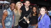 Once frontman Steve Kazee is flanked by Bring It On’s Gregory Haney, Taylor Louderman, Adrienne Warren and Ryann Redmond.