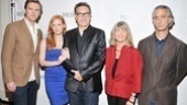 Co-stars Dan Stevens, Jessica Chastain, Judith Ivey and David Strathairn flank their beloved director, Moises Kaufman.
