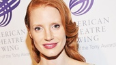 The always graceful Heiress star Jessica Chastain dazzles in a gold dress. 