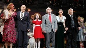 Annie creators Charles Strouse, Thomas Meehan and Martin Charnin join the show’s leading ladies for one final opening night bow.