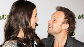 Onstage siblings Katie Holmes and Norbert Leo Butz clown around on the red carpet.