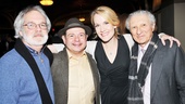 John Weidman and Sheldon Harnick flank Fiorello! stars Danny Rutigliano and Erin Dilly.