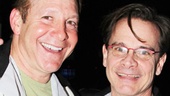 Steve Guttenberg and Peter Scolari, who starred off-Broadway in The Exonerated, pal around on the lane.