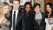 Stage favorites Caissie Levy, Michael Arden, Andy Mientus and Rebecca Naomi Jones flank the lovely Audra McDonald on her big night.