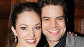 Laura Osnes receives some opening night love from her former Bonnie & Clyde co-star Jeremy Jordan. 
