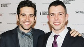 Peter and the Starcatcher grad Adam Chanler-Berat grabs a photo op with playwright Stephen Karam (Sons of the Prophet).