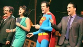 It’s a Bird…It’s a Plane…It’s Superman stars David Pittu, Jenny Powers, Edward Watts and Will Swenson sing out during the musical's curtain call.