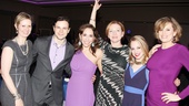 Jonny Orsini gets some opening night love from Cynthia Nixon, Andrea Burns, Julie White, Jenni Barber and Cady Huffman. Go Jonny!