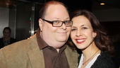 Scribe Richard Greenberg and Jessica Hecht, who plays the lovely Julie, take a moment to pose for a photo at the party.