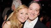 Tony nominee Jennifer Westfeldt congratulates The Assembled Parties’ Jeremy Shamos.