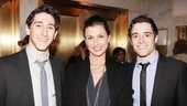The gorgeous Bridget Moynahan gets between Newsies hunks Ben Fankhauser and Corey Cott. 