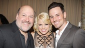 Smash star Megan Hilty congratulates Frank Wildhorn and her boyfriend, Jekyll & Hyde co-star Brian Gallagher, on their opening night.