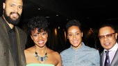 Condola Rashad poses with three of her show's producers, New York Knicks player Tyson Chandler, Kimberly Chandler and Stephen Byrd.