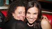 New Wicked star Lindsay Mendez gets a huge welcome from the show’s assistant director, Lisa Leguillou.