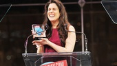 Accepting the honor for Favorite Diva Performance is Tony nominee Stephanie J. Block, who insisted that she wasn’t the only diva in the cast of The Mystery of Edwin Drood.
