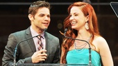 Sierra Boggess shares a laugh with her co-presenter Jeremy Jordan, who sang the praises of “being the only straight guy in a really gay profession.”