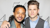 Brandon Jay McLaren gets an armful of Aaron Tveit after catching his buddy’s cabaret concert.
