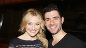 Betsy Wolfe and Adam Kantor are all smiles as they get set to record The Last Five Years.
