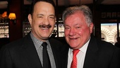 Tom Hanks shares a laugh with Shubert Organization president Robert E. Wankel.
