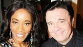 Valisia LeKae shares in the happy celebration with special guest Nathan Lane.