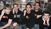 Photo Op - Altar Boyz bless the NASDAQ - Landon Beard - Zach Hanna - Eric Schneider - Carlos Encinais - Kyle Dean Massey (on phone)