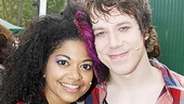 Idiot’s leading couple Rebecca Naomi Jones and John Gallagher Jr. celebrate a job well done.