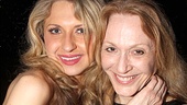 Nina Arianda receives a congratulatory hug from four-time Tony nominee Jan Maxwell.
