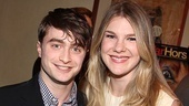 How to Succeed star Daniel Radcliffe says hello to Lilly Rabe. The duo worked together previously by participating in a reading of Nothing Else Like It on Earth. 