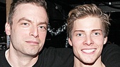 Other Desert Cities star Justin Kirk congratulates his Weeds castmate, Godspell leading man Hunter Parrish.  