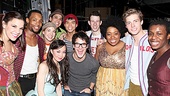 Blessed be! Broadway newbie Darren Criss can't contain his excitement at Circle in the Square Theatre with the cast of Godspell.