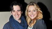 It’s a Shepard family photo with Colin Donnell, Betsy Wolfe and Zachary Unger who play Franklin, Beth and Franklin Shepard Jr. in Encores! Merrily.