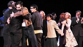 The original cast congratulates the Encores! stars on a job well done.