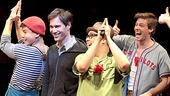 Eric McCormack garners a thumbs up from Hunter Parrish during his rendition of "Lazarus," alongside Telly Leung, George Salazar and Nick Blaemire. 