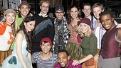 After blessing Lindsay Mendez with the "good gift" of fashion, Mondo Guerra and Austin Scarlett pose with the cast of Godspell. See them soon on stage at the Circle in the Square Theatre!