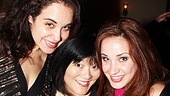 Closing cast member Sierra Boggess (r.) poses with her former Master Class castmate Alexandra Silber and Ann Harada (Avenue Q). 