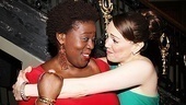 Capathia Jenkins and Kara Lindsay share a tender moment at the after-party.