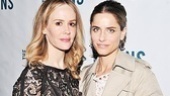 Sarah Paulson (who co-starred with Linda Lavin on Broadway in Collected Stories) strikes a pose with Amanda Peet.