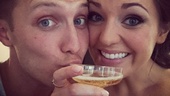 Cheers! Laura Osnes stays bubbly on Tony night with some champagne and the company of her husband, Nathan Johnson. 