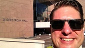 Starring as nightclub chanteuse Zaza (Albin, by day), Christopher Sieber poses outside La Cage's current home, the Segerstrom Center for the Arts.