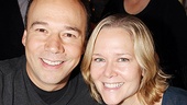 Broadway husband and wife Danny Burstein (coming soon in Golden Boy) and Rebecca Luker take a break from signing autographs to say hi to Broadway.com.