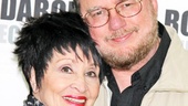 Broadway legend Chita Rivera gets a big hug from Rupert Holmes, who wrote the music, lyrics and book for Drood, inspired by Charles Dickens.