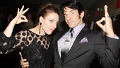 Onstage siblings Jessie Mueller and Andy Karl strike the signature pose of the exotic Landless twins.