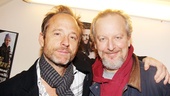 John Benjamin Hickey poses backstage with Daniel Stern, who makes his Broadway debut as Ian Smithton in The Other Place. 