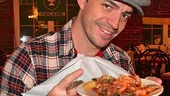“The food here rewards the bold,” the actor says as he hunkers down for a serving of barbecue shrimp, New Orleans-style.